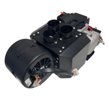 Electric air conditioning unit for a race car on a white background