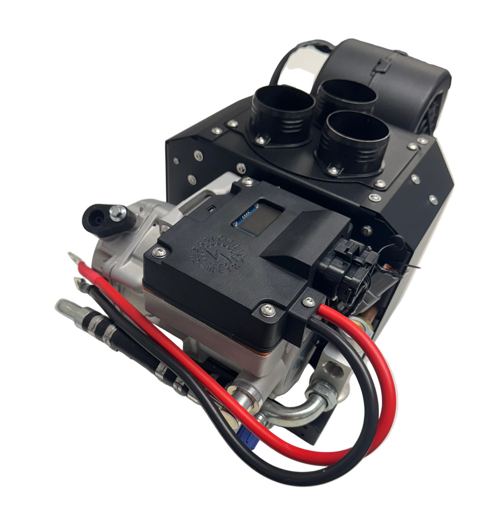 Electric air conditioning system unit for a race car