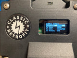 a close up of a digital screen on a smart electric air conditioning compressor 